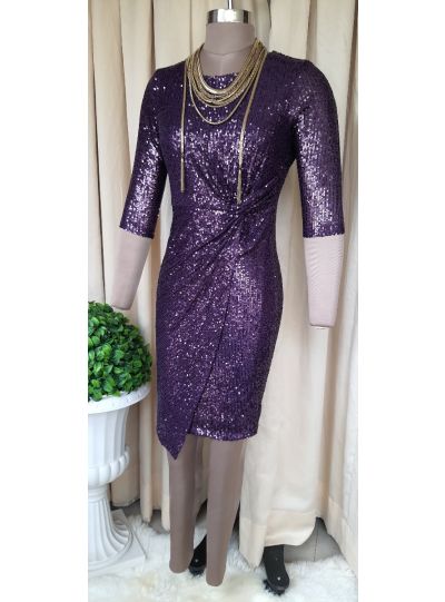 Purple Sequins Dress